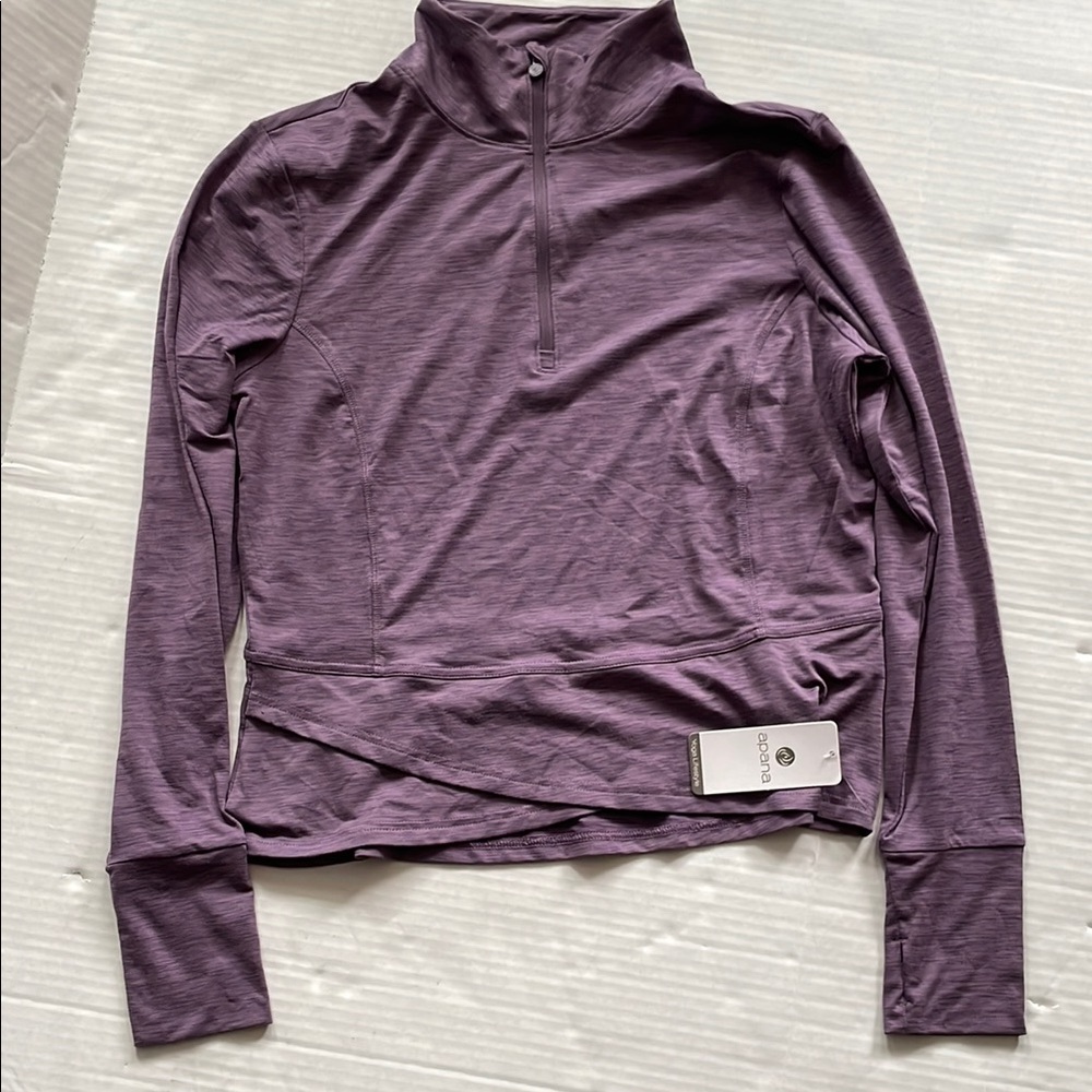 NWT Women's Purple Quarter-Zip Top large